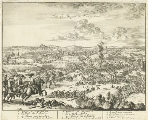Slag bij St. Denis, 1678 by Jan Luyken, print, 1685