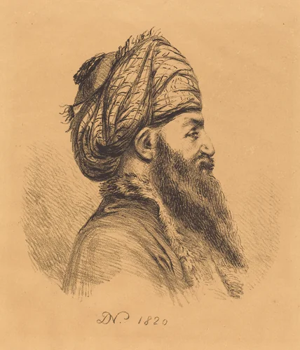 Profile Head of a Man in a Turban by Vivant Denon, print, 1820