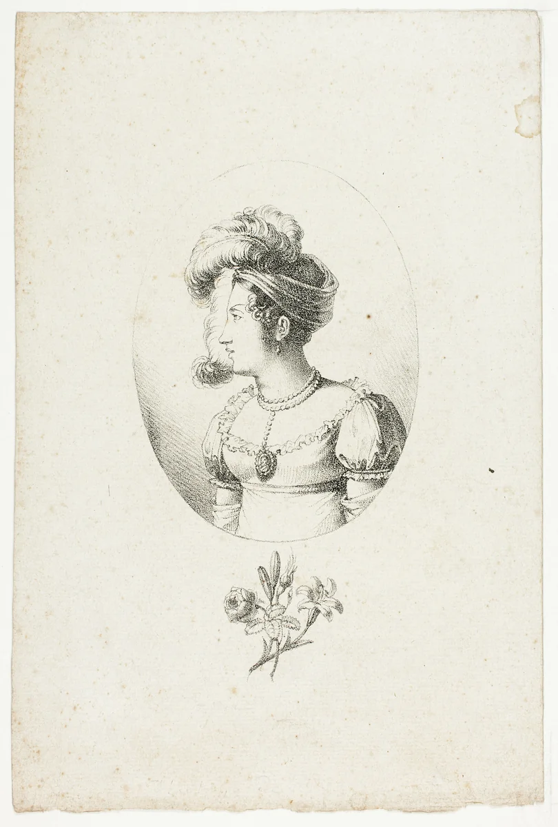 Portrait of the Duchesse de Berry by François Pascal Simon Gérard, print, 1815-1816