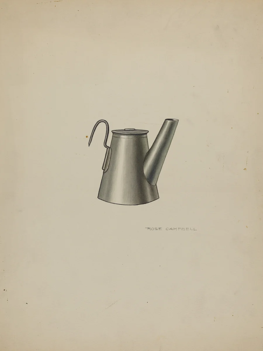 Miner's Oil Lamp by Rose Campbell-Gerke, index of american design, 1935-1942
