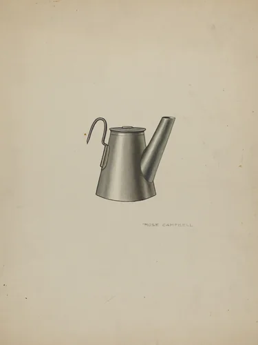 Miner's Oil Lamp by Rose Campbell-Gerke, index of american design, 1935-1942