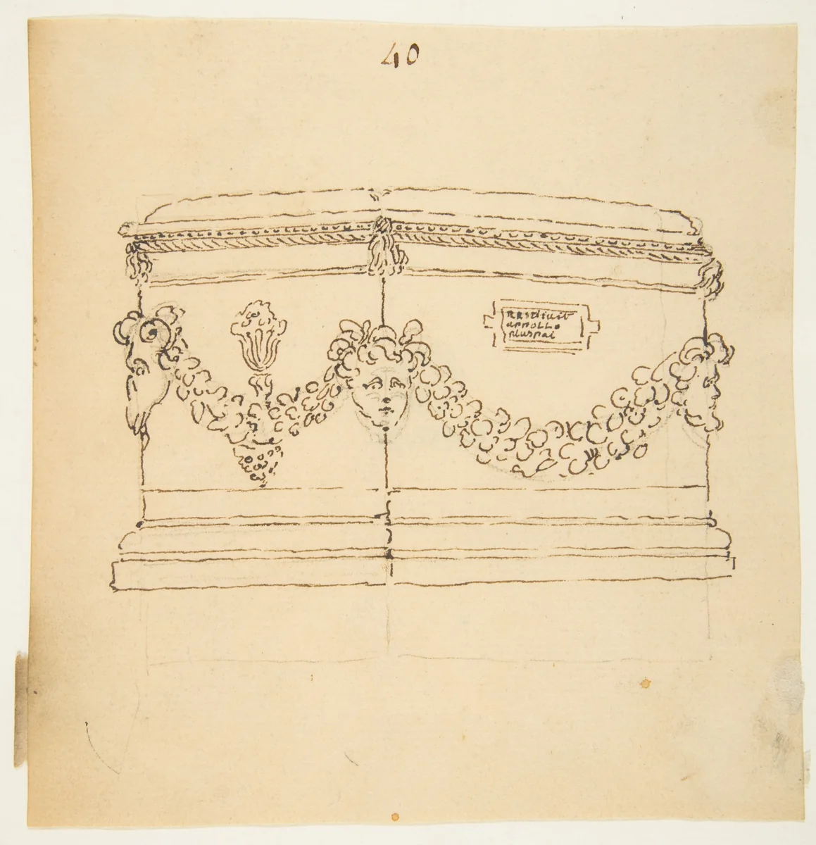 Design for a Funerary Monument by anonymous, drawing, 1700-1799