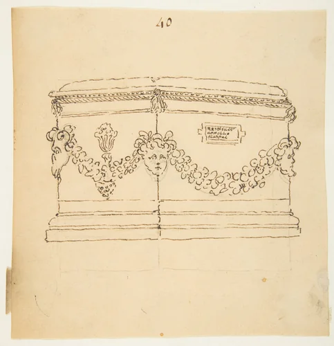 Design for a Funerary Monument by anonymous, drawing, 1700-1799