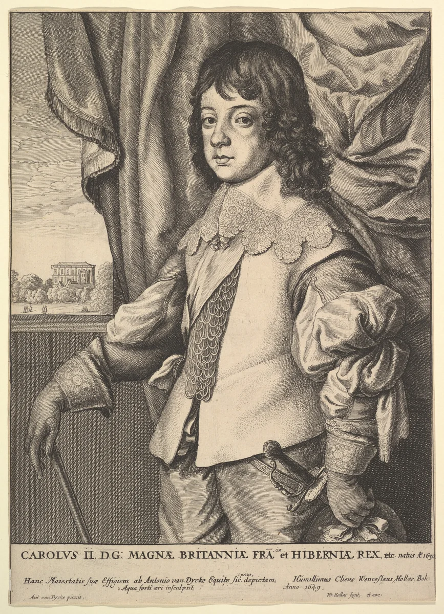 Charles II by Wenceslaus Hollar, print, 1649