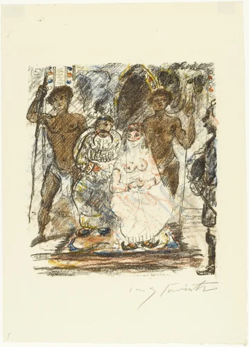 The King and Queen of Golconda on Their Thrones (König und Königin von Golkonde auf dem Thron) from The Queen of Golconda (Die Königin von Golkonde) by Lovis Corinth, print, 1920