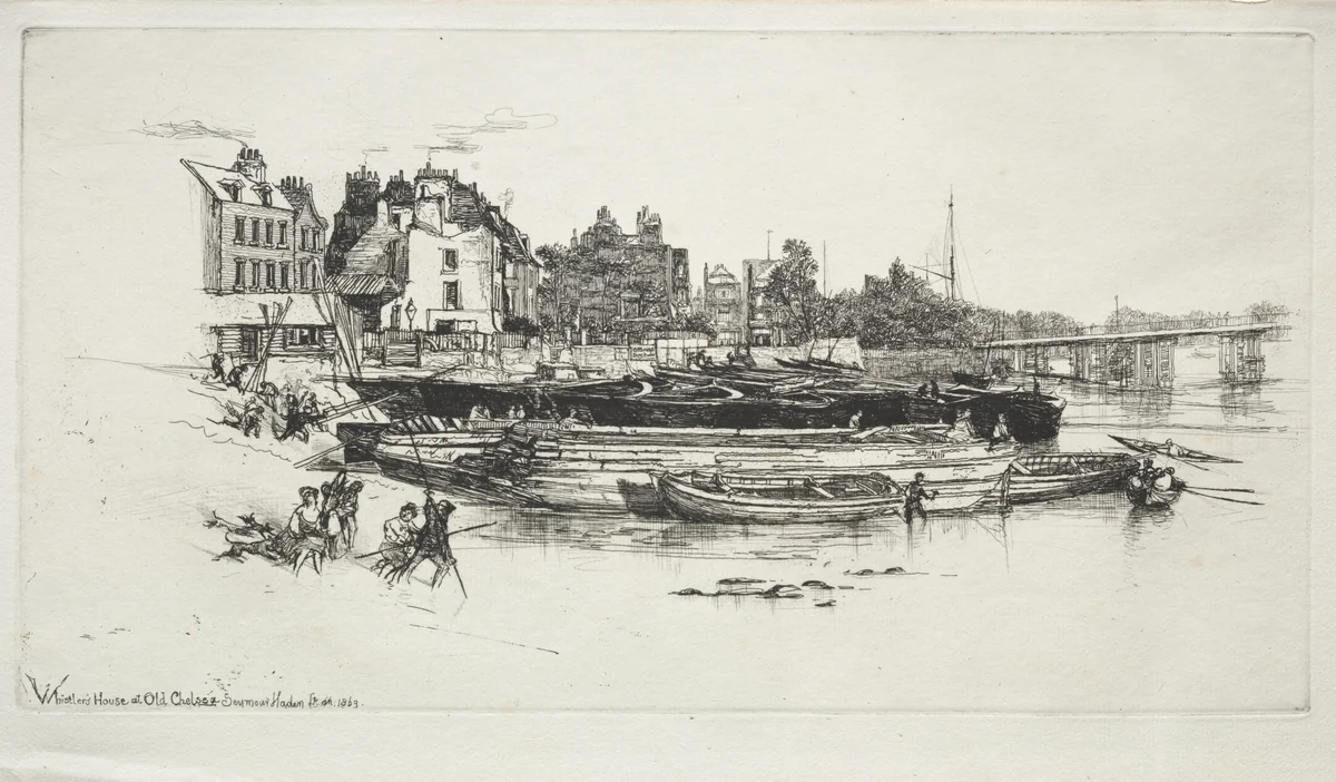 Whistler's House, Old Chelsea by Francis Seymour-Haden, print, 1863