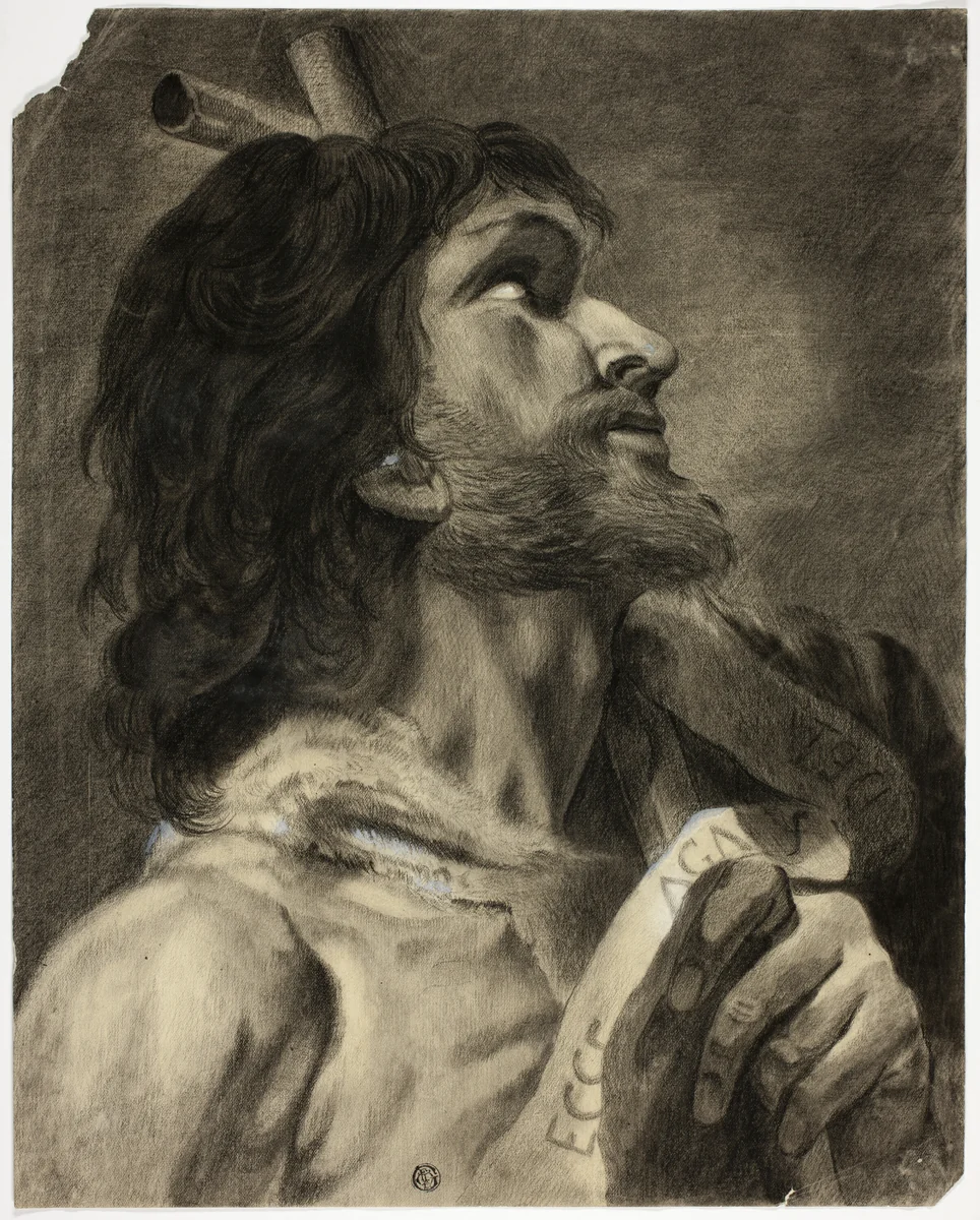 Saint John the Baptist by Giovanni Battista Piazzetta, drawing, 1800-1899