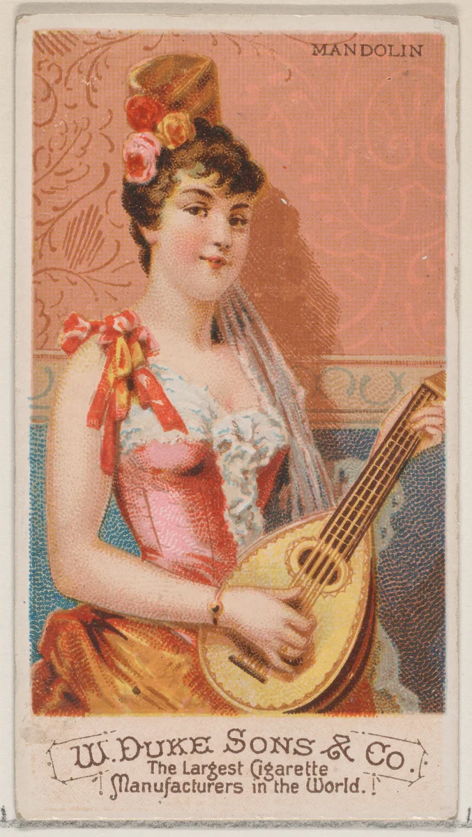 Mandolin, from the Musical Instruments series (N82) for Duke brand cigarettes by W. Duke, Sons & Co., print, 1888