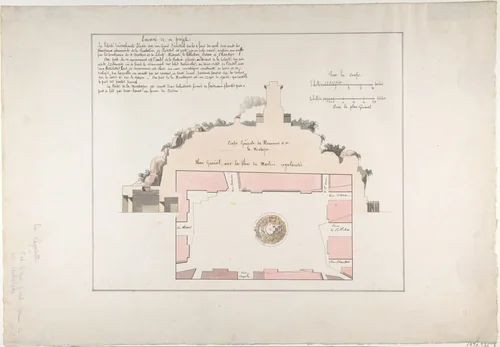 Project for the Monument de la Montagne, Orléans by Claude Mathieu Delagardette, drawing, 1789-1799