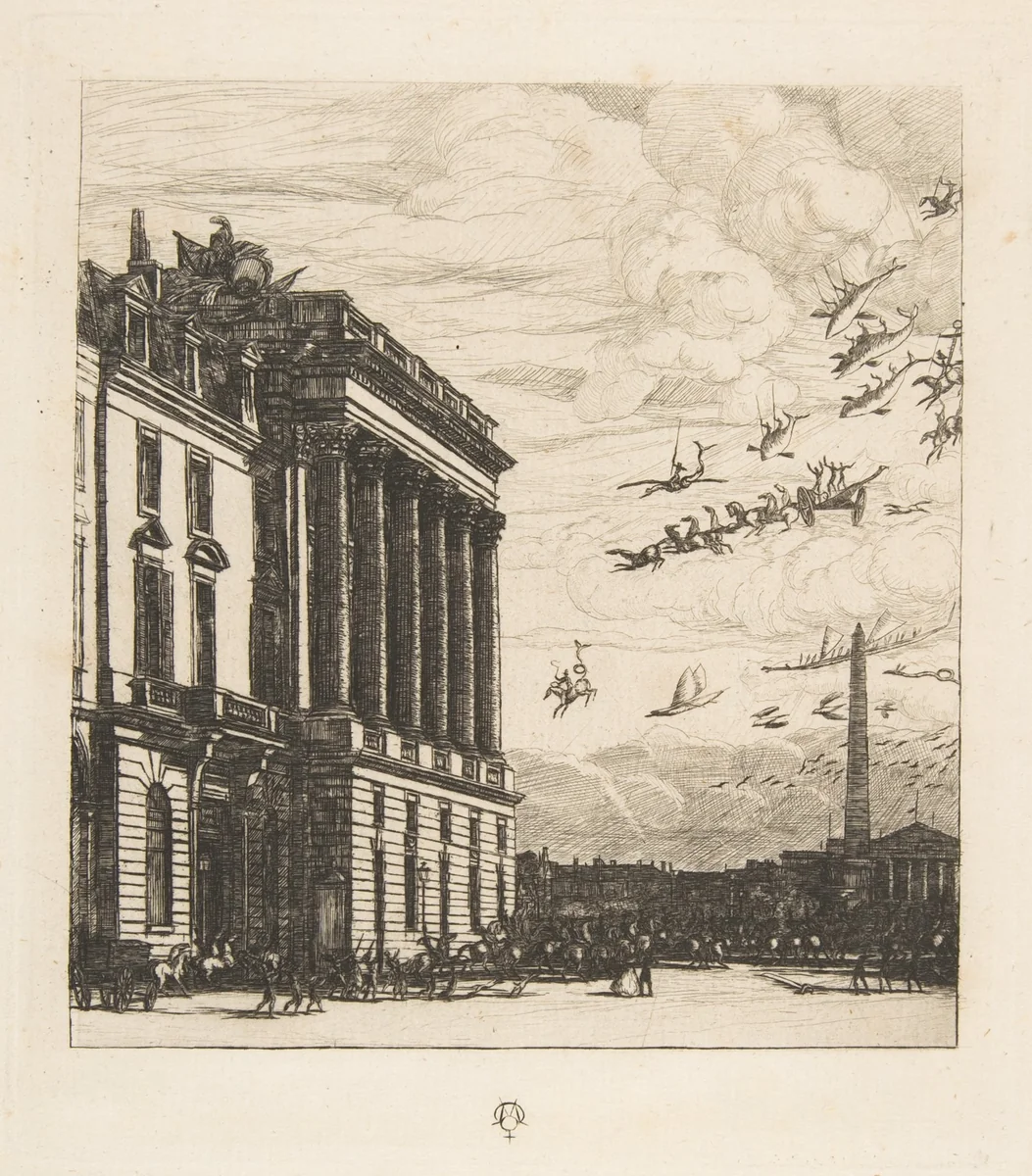 Le Ministere de la Marine (The Admiralty, Paris) by Charles Meryon, print, 1865
