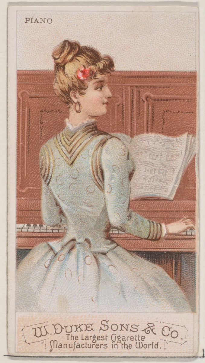 Piano, from the Musical Instruments series (N82) for Duke brand cigarettes by W. Duke, Sons & Co., print, 1888