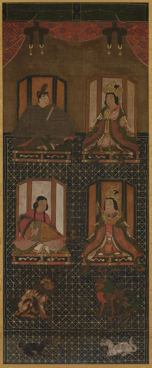 Mandala of the Four Deities of Mt. Kōya by Unknown, painting, 1500-1573
