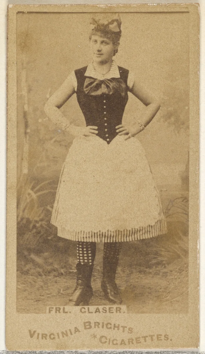 Fräulein Glaser, from the Actors and Actresses series (N45, Type 1) for Virginia Brights Cigarettes by Allen & Ginter, photograph, 1885-1891