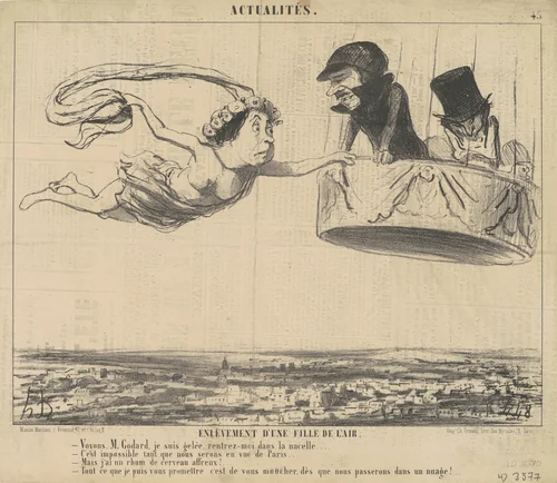 Enlèvement d'une fille de l'air by Honoré Daumier, print, 1852