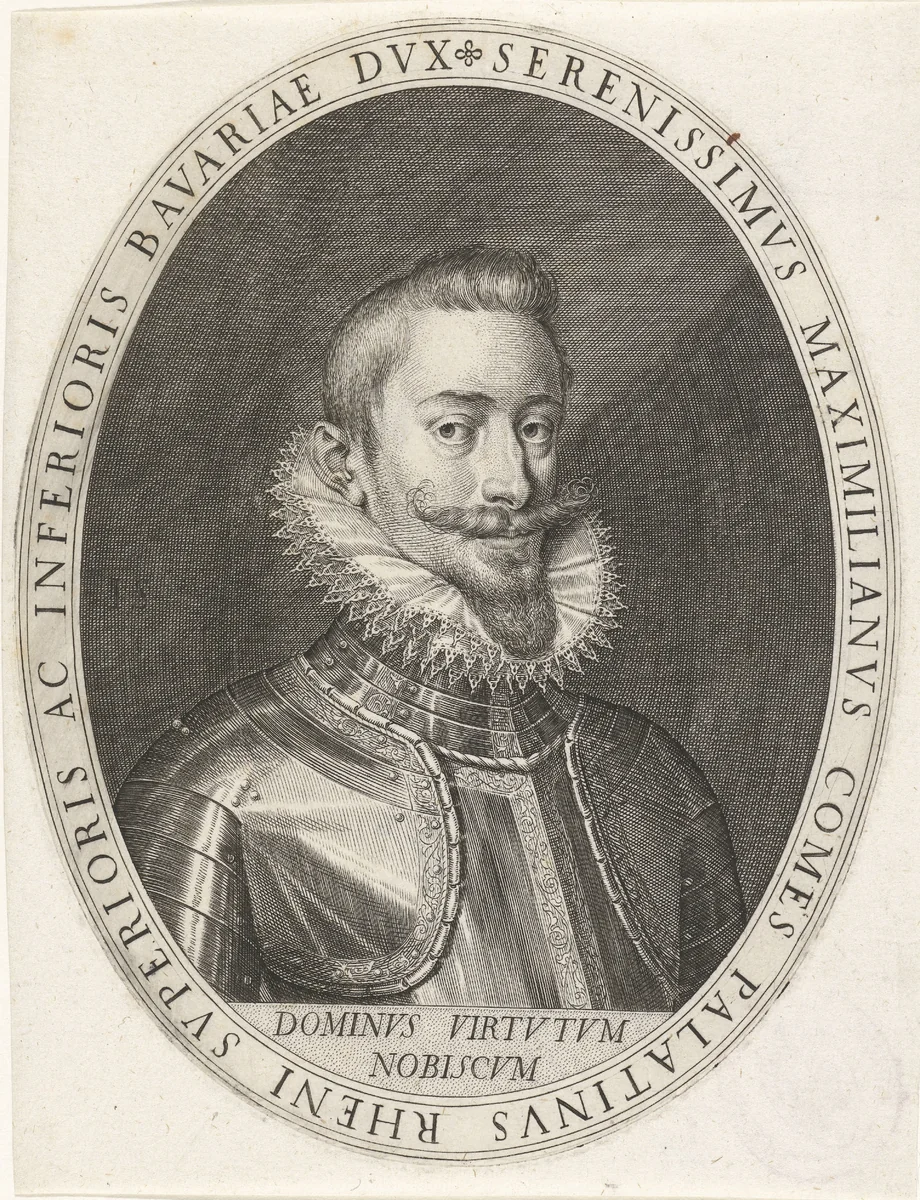 Portret van Maximiliaan I van Beieren by Unknown, print, 1593-1595
