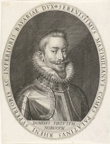 Portret van Maximiliaan I van Beieren by Unknown, print, 1593-1595