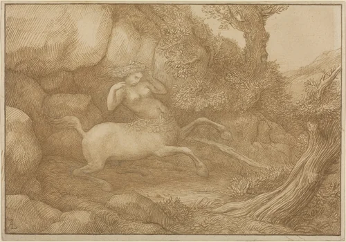 Centaur Woman by Alphonse Legros, drawing, 1837-1911