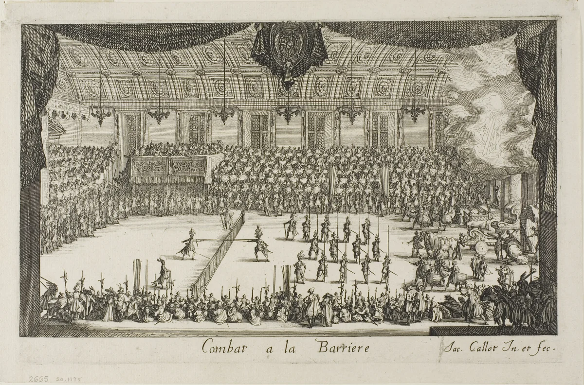 The Grand Tournament: The Combat by Jacques Callot, print, 1627
