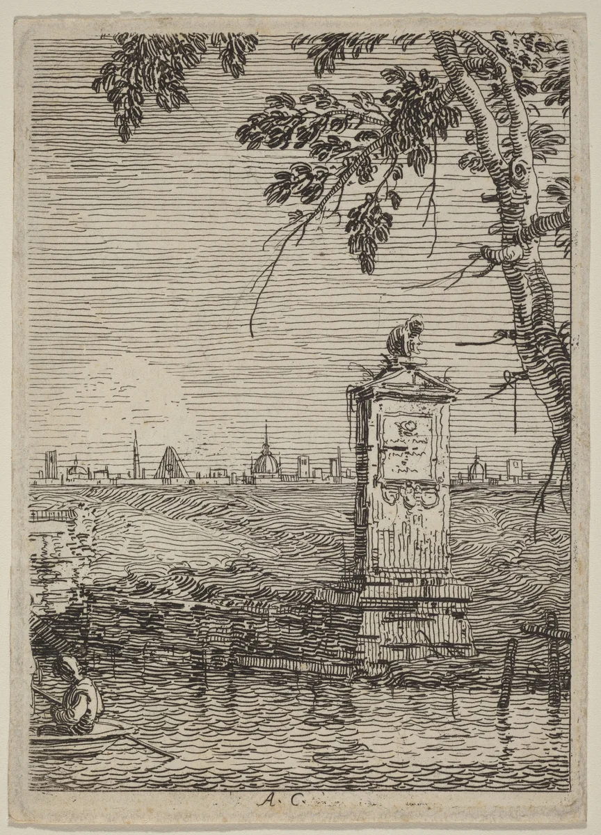 The Little Monument by Canaletto, print, 1735-1746