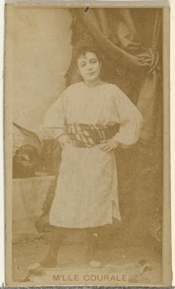 M'lle Couralet, from the Actors and Actresses series (N145-8) issued by Duke Sons & Co. to promote Duke Cigarettes by W. Duke, Sons & Co., photograph, 1890-1895