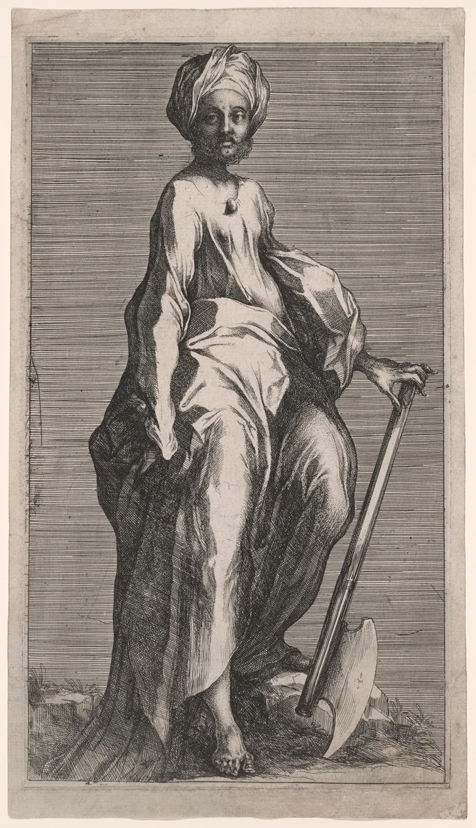 Saint Jude (or Saint Matthias) by Jacques Bellange, print, 1612-1616