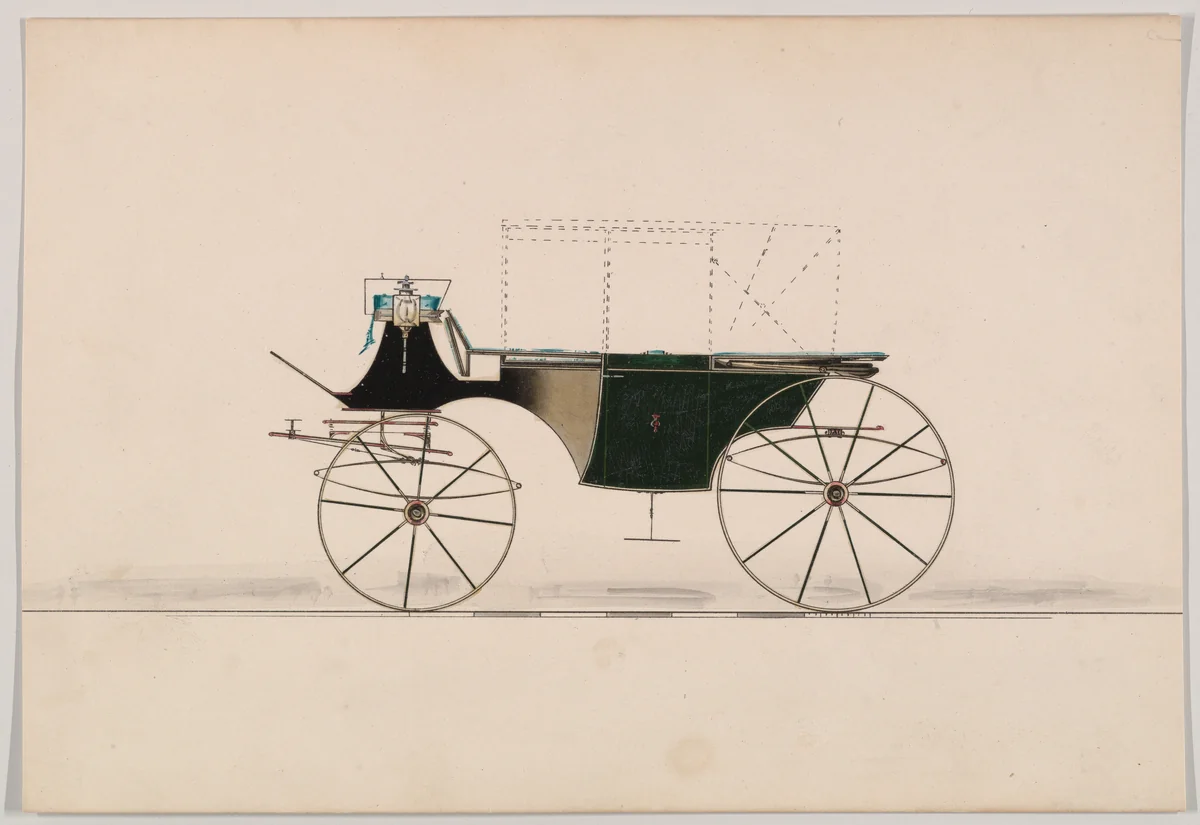Design for Landaulet (unnumbered) by Brewster & Co., drawing, 1850-1870