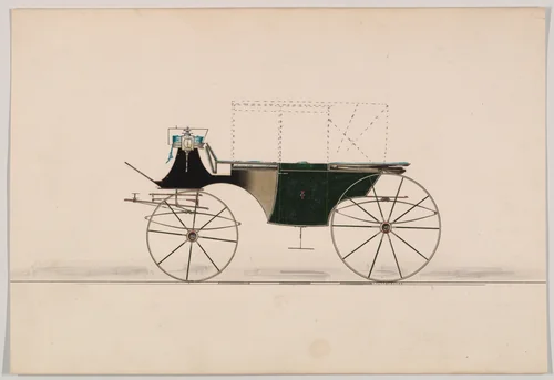 Design for Landaulet (unnumbered) by Brewster & Co., drawing, 1850-1870