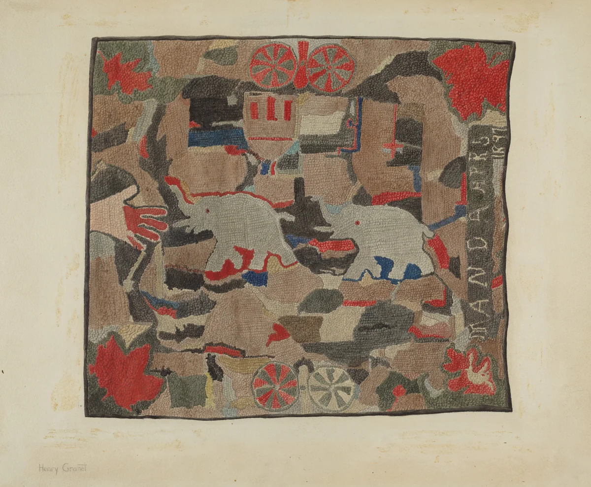 Hooked Rug by Henry Granet, index of american design, 1939