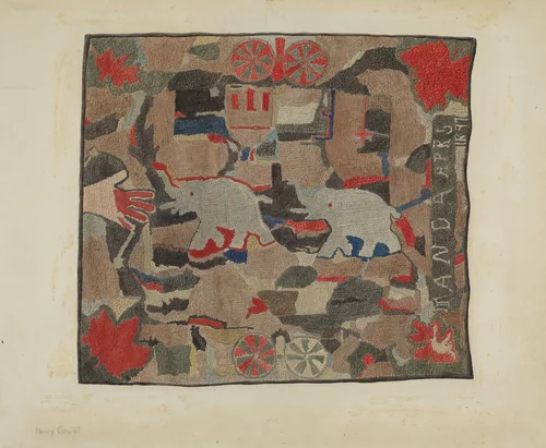 Hooked Rug by Henry Granet, index of american design, 1939