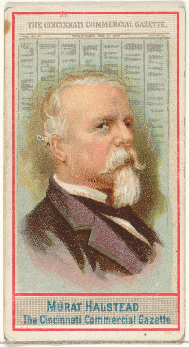 Murat Halstead, The Cincinnati Commercial Gazette, from the American Editors series (N1) for Allen & Ginter Cigarettes Brands by Allen & Ginter, print, 1887