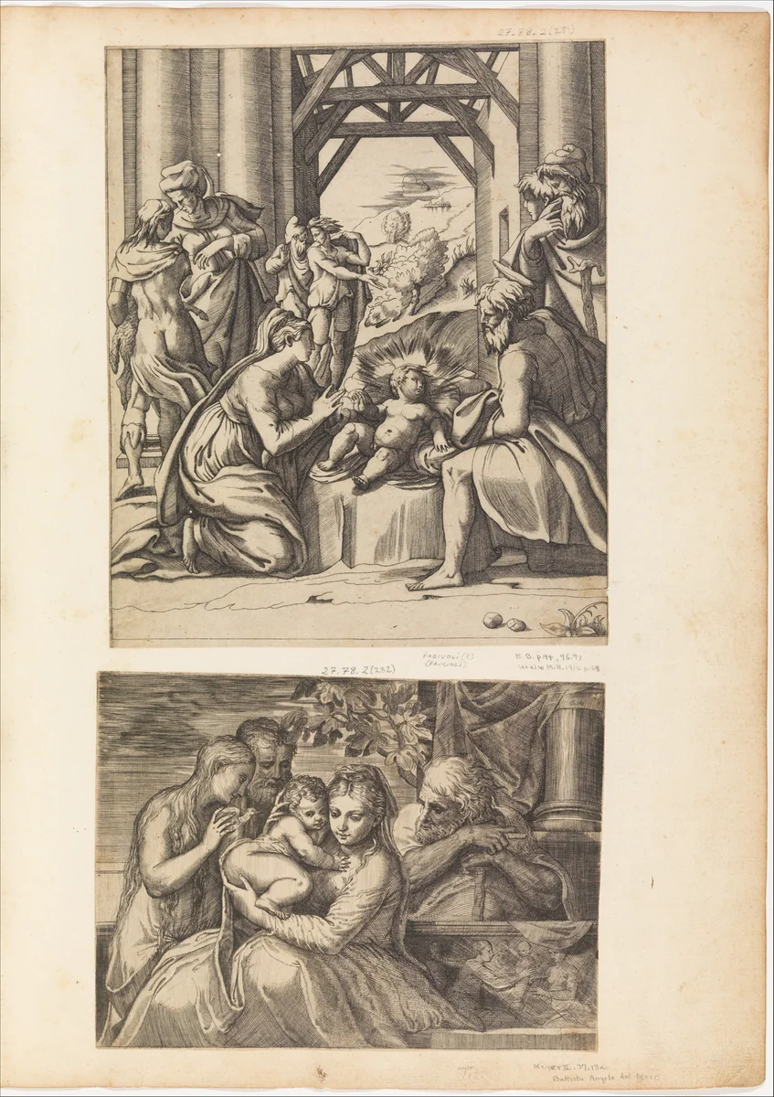 Holy Family by Battista Angolo del Moro, print, 1550-1600