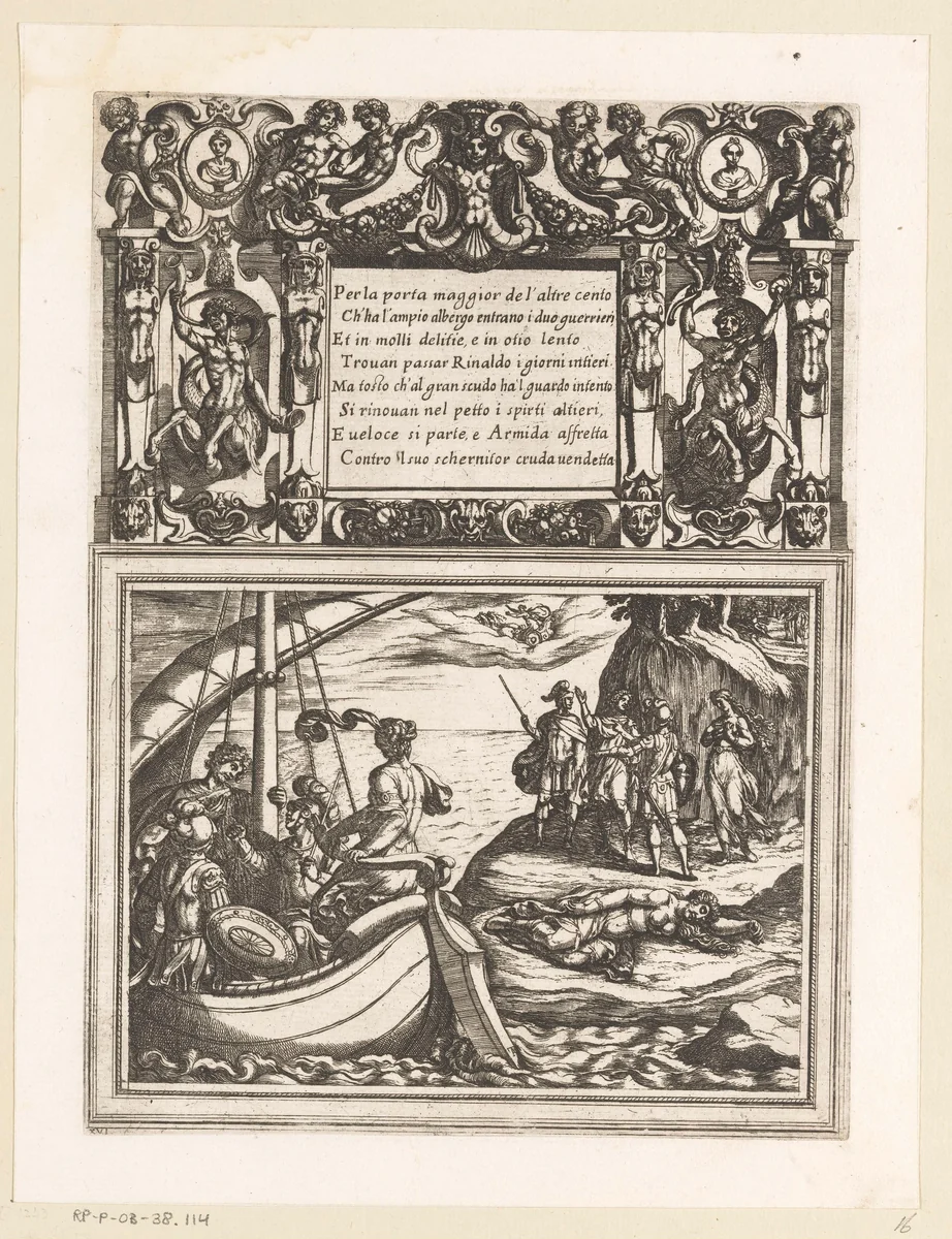 Illustratie bij Canto XVI van Tasso's 'Gerusalemme Liberata' by Antonio Tempesta, print, 1565-1630