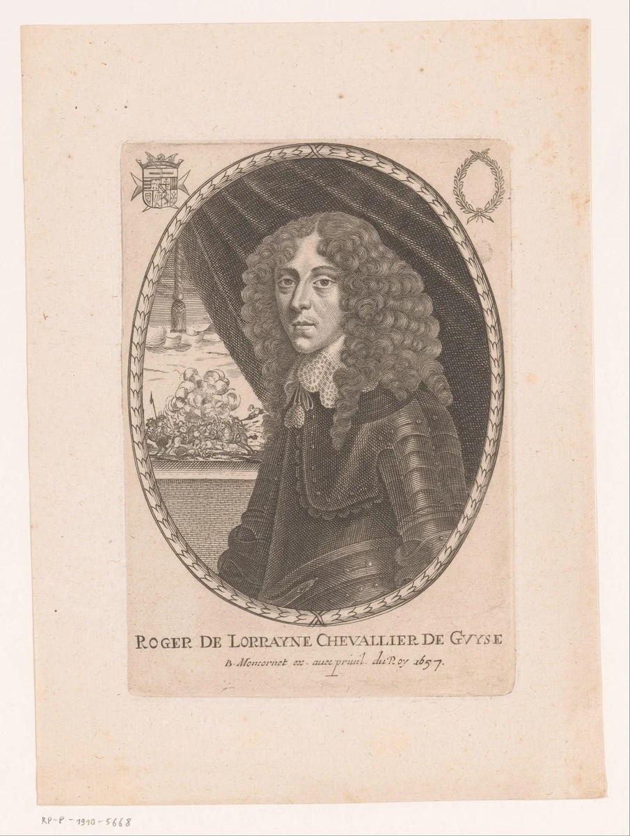 Portret van Roger de Lorraine by anonymous, print, 1657