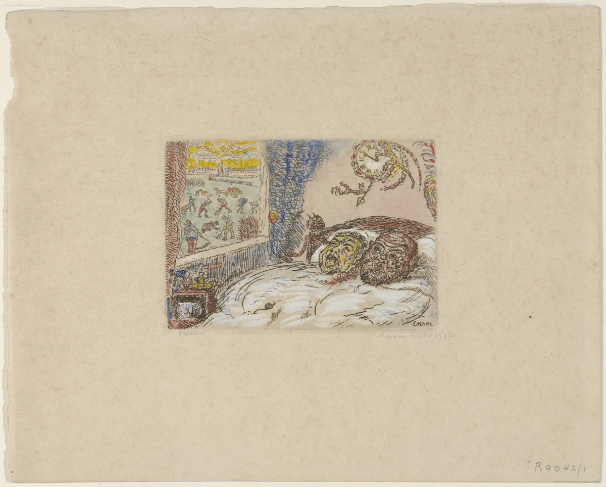 Sloth (La Paresse) by James Ensor, print, 1902