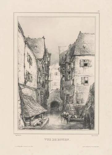 Vue de Rouen by Eugène Isabey, print, 1803-1886