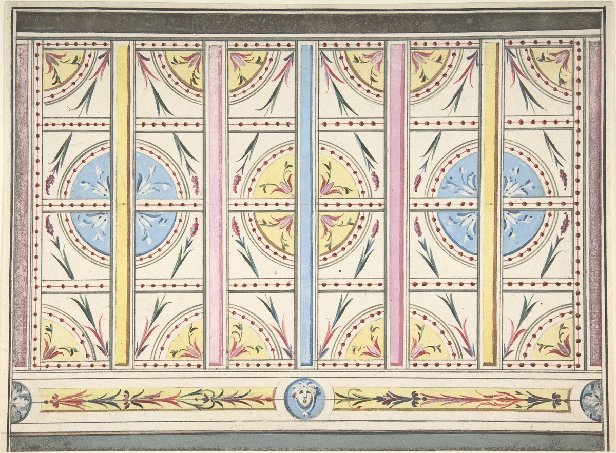 Design for a Wall Decoration by anonymous, drawing, 1795-1805