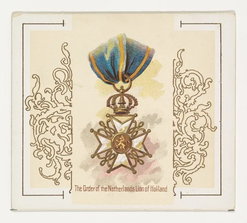 The Order of the Netherlands Lion of Holland, from the World's Decorations series (N44) for Allen & Ginter Cigarettes by Allen & Ginter, print, 1890