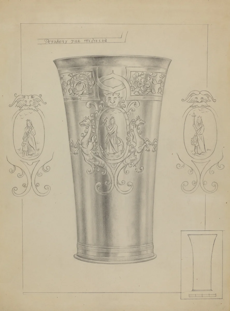 Silver Beakers by Clayton Braun, index of american design, 1936