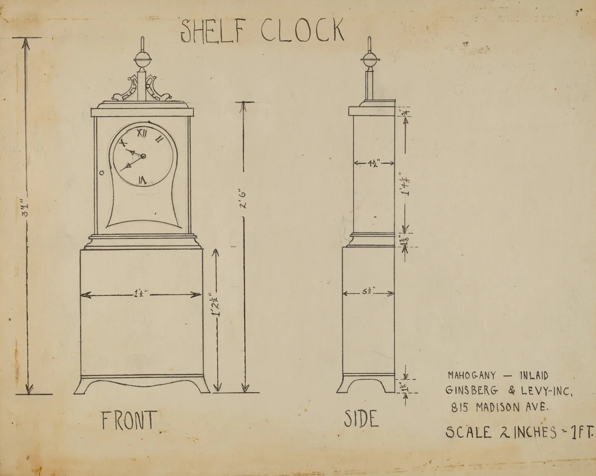 Shelf Clock by Bernard Gussow
Lorenz Rothkranz, index of american design, 1938