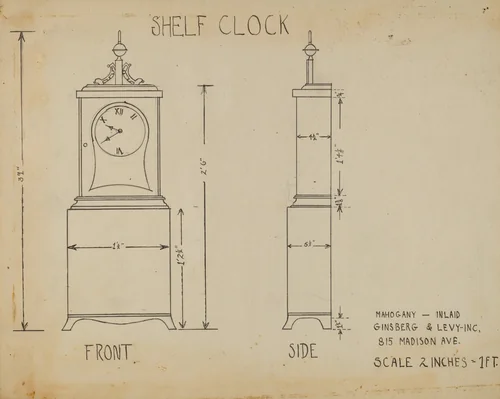 Shelf Clock by Bernard Gussow
Lorenz Rothkranz, index of american design, 1938