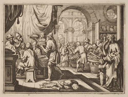 Feeding the Hungry by Conrad Meyer, portfolio, 1618-1689