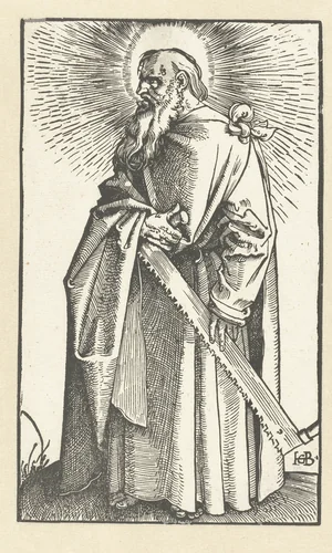 Simon Zelotes met zaag by Unknown, print, 1519