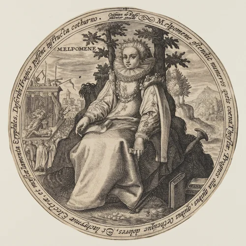 Melpomene, from The Muses by Crispijn van de Passe, print, 1590-1620