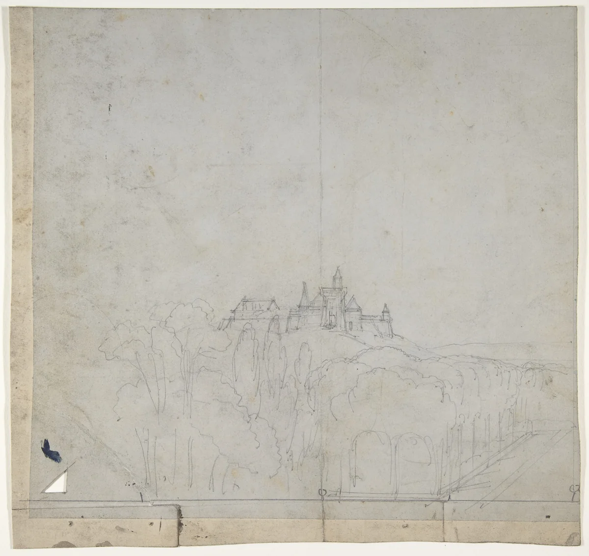 Design for a Stage Set at the Opéra, Paris by Eugène Cicéri, drawing, 1830-1890