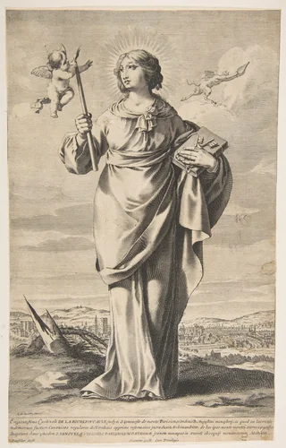 St. Genevieve by Gilles Rousselet, print, 1625-1716