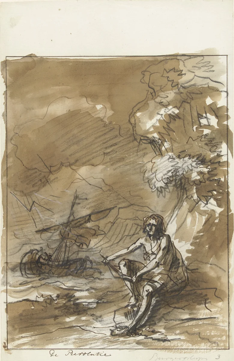 De Revolutie, decoratie op het Koningsplein, 1795 by Jurriaan Andriessen, drawing, 1795