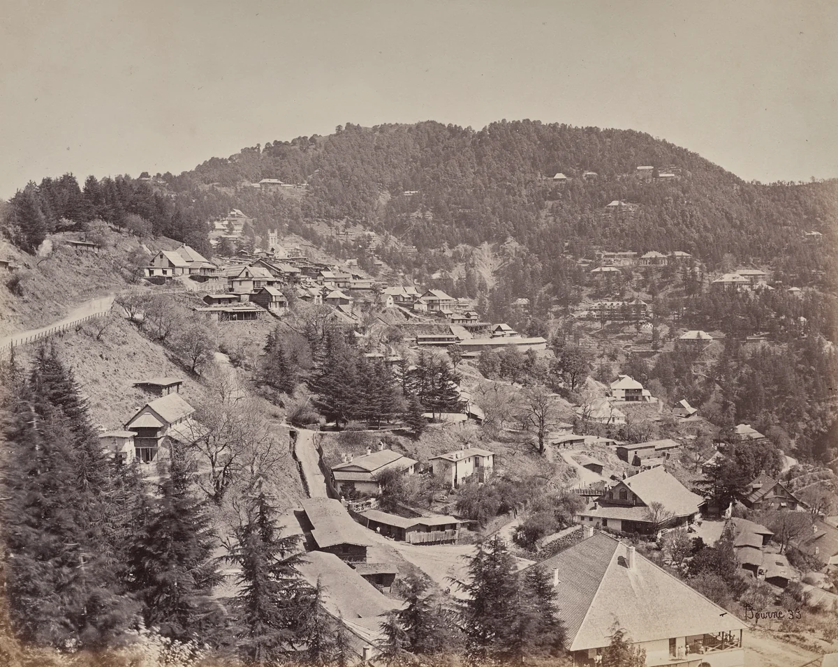 Shimla. Houses of European Residents, Looking East by Samuel Bourne, photograph, 1863-1870