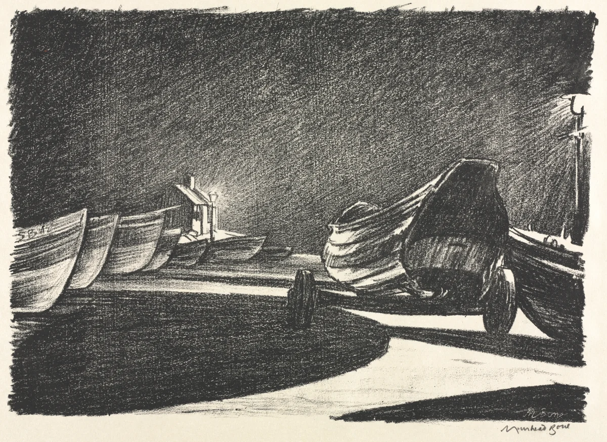 Night at Filey, East Riding, Yorkshire, England by Muirhead Bone, print