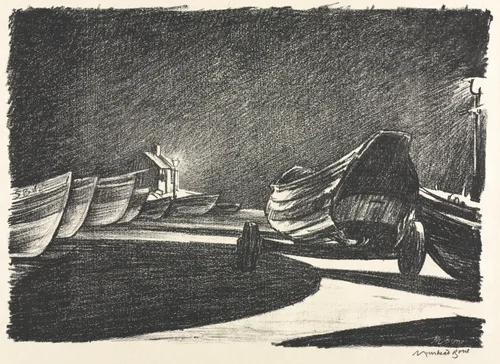 Night at Filey, East Riding, Yorkshire, England by Muirhead Bone, print