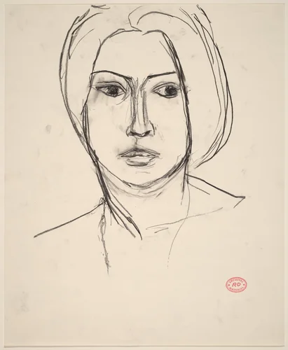 Untitled [head of a woman] by Richard Diebenkorn, drawing, 1955-1967